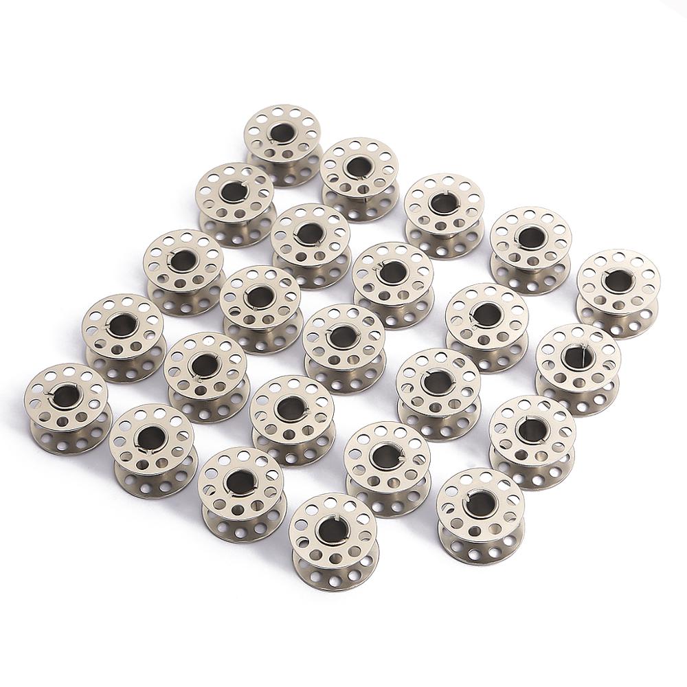 100 stuks Naaimachine Spoelen, Lege Spoelen Aluminium Spoel Sleuf Draad Voor Platte Naaimachine Gemeenschappelijke Industriële Machine Accessoires