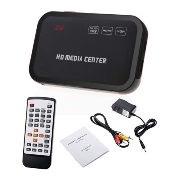 1080P odtwarzacz multimedialny centrum RM/RMVB/AVI/MPEG multimedia odtwarzacz wideo z HDMI YPbPr VGA AV USB SD/MMC Port pilot zdalnego sterowania
