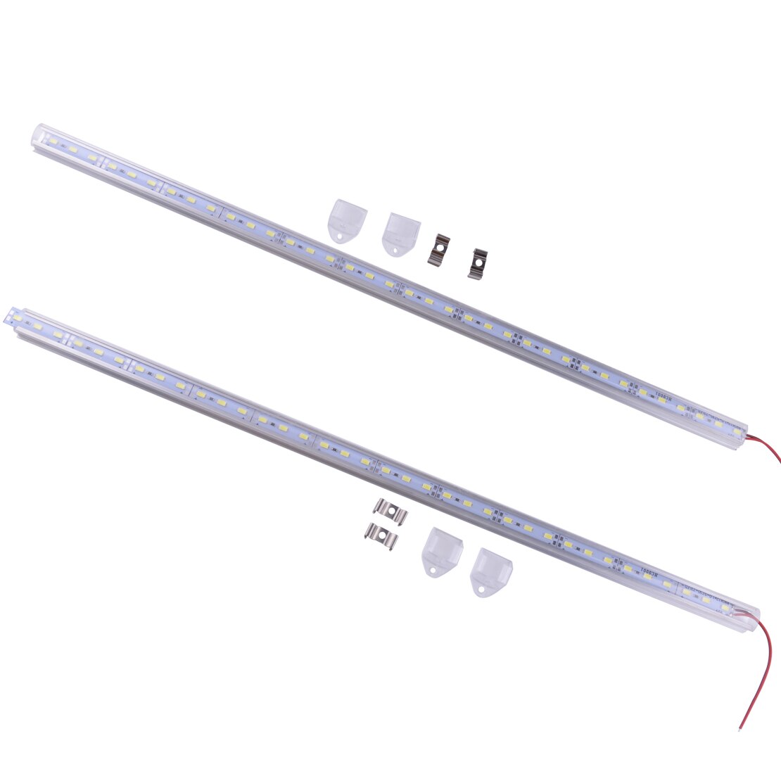 2pcs 12V 50cm 36 LED Strip 5630 SMD Interior Light Tube Bar Lamp for Car Van Camping Caravan Trailer Boat & Clips