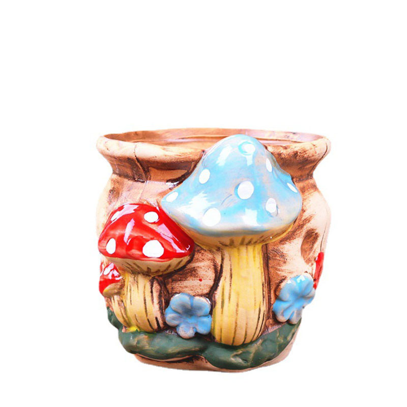 Strongwell Home Decoration Planter Mushroom Stoneware Succulent Flower Pot Living Room Decoration Planter Vintage Handicrafts