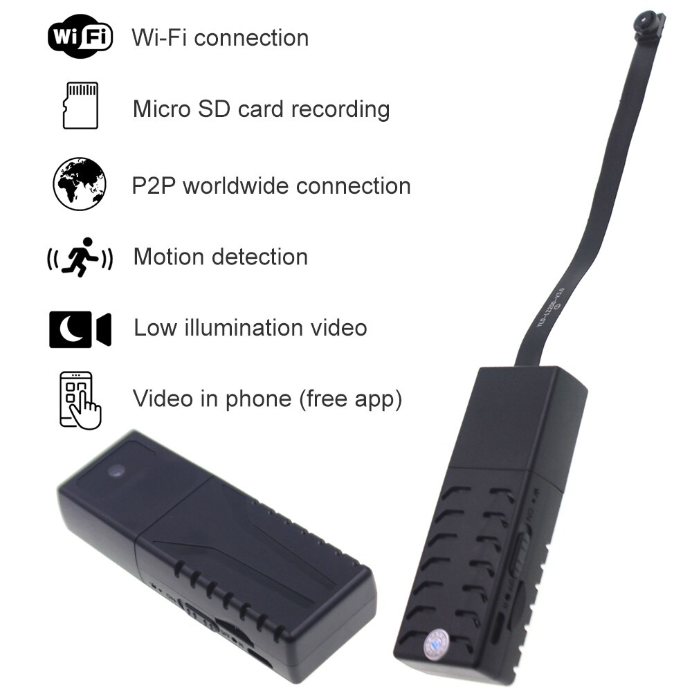 Wd10 bærbart wifi ip mini kamera  p2p passivt nattesyn mikrovideo understøtter fjernvisning på telefonens sport action kamera