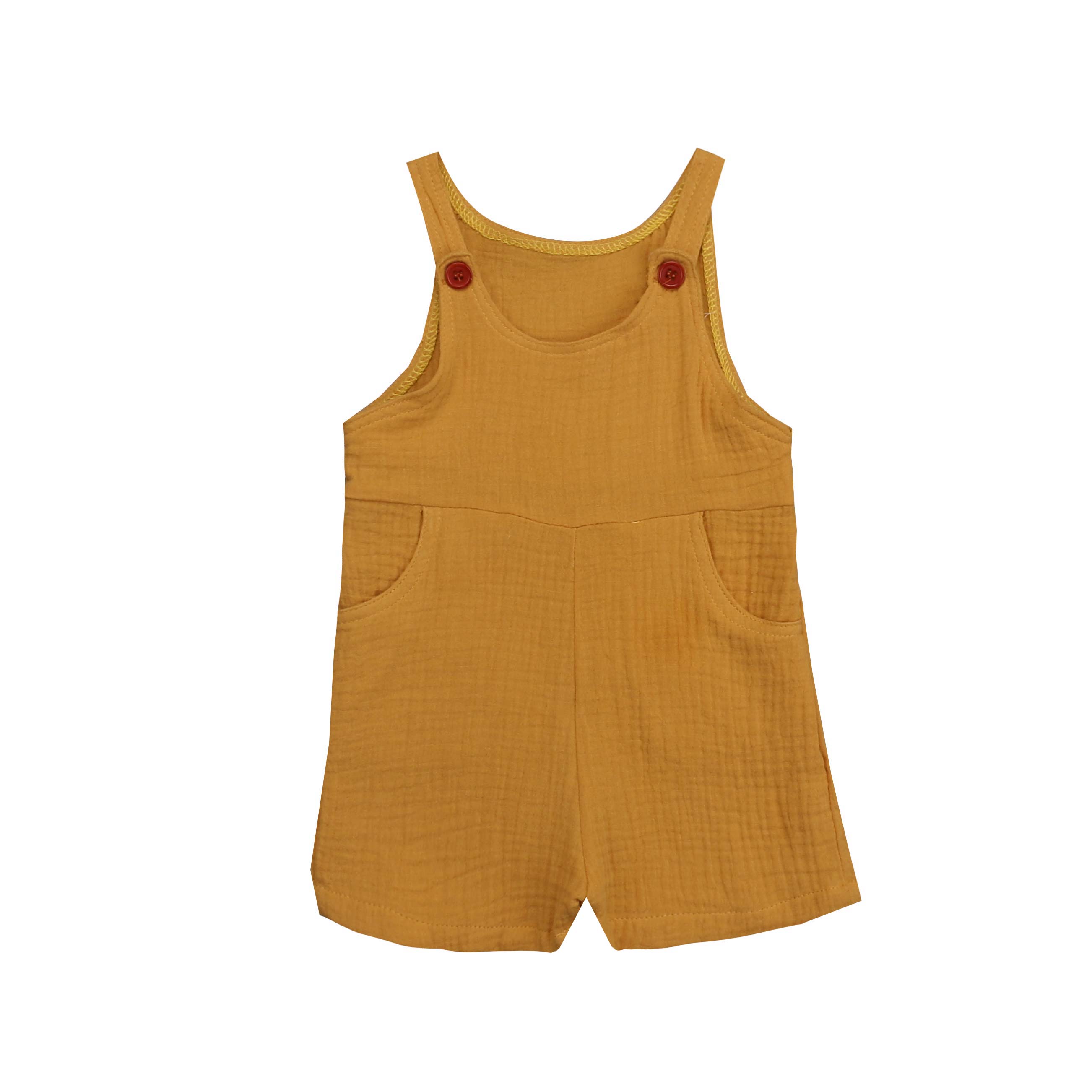 0-3T Baby Peuter Baby Boy Meisje Kleding Katoen Linnen Romper Jumpsuit Zomer Mouwloze Overalls Playsuit Ouftit: YELLOW / 12m