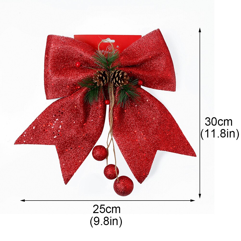 Christmas Bow Decorations Red Large Wreath Xmas Tree Embellishment Bow Tie for Wedding Festival Year Party