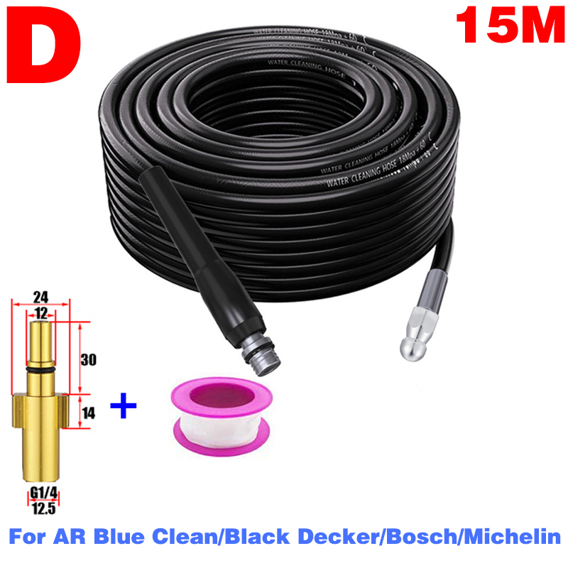ROUE furet deboucheur canalisation deboucheur canalisation Buse de pour le nettoyage des égouts,tuyau haute pression pour Karcher Bosch Interskol Elitech Nilfisk Huter Stihl Parkside Black Decker netoyeur haut pression: D