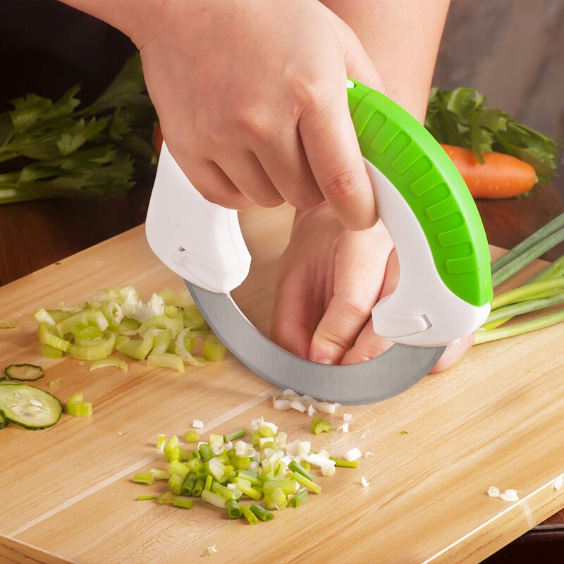 Neue Küche Gerät Edelstahl Runde Rad Gemüse Zerhacker Schneidemaschine Kreisförmige rollen Messer Einfach Schneiden Werkzeuge