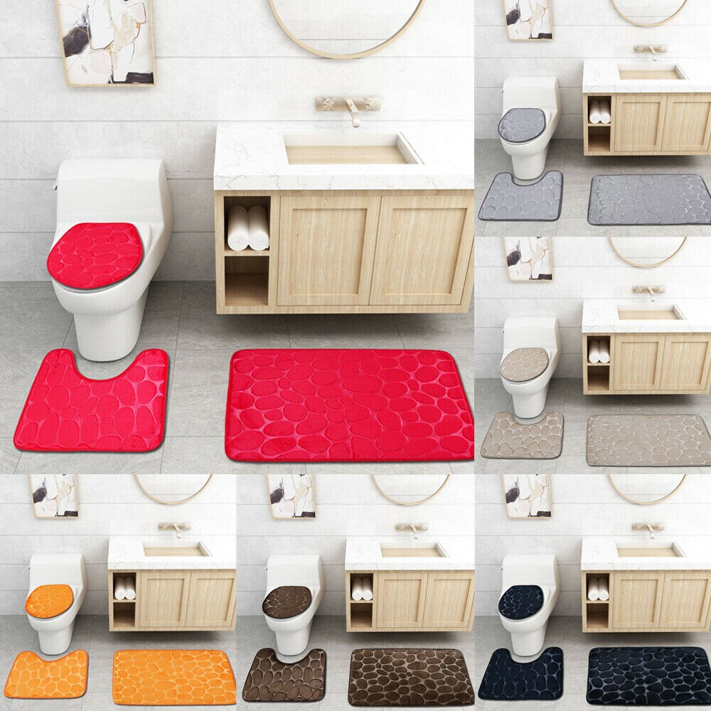 Antislip wasbare badkamer voetstukmat voor toiletruimte - U-vormige toiletmat voor