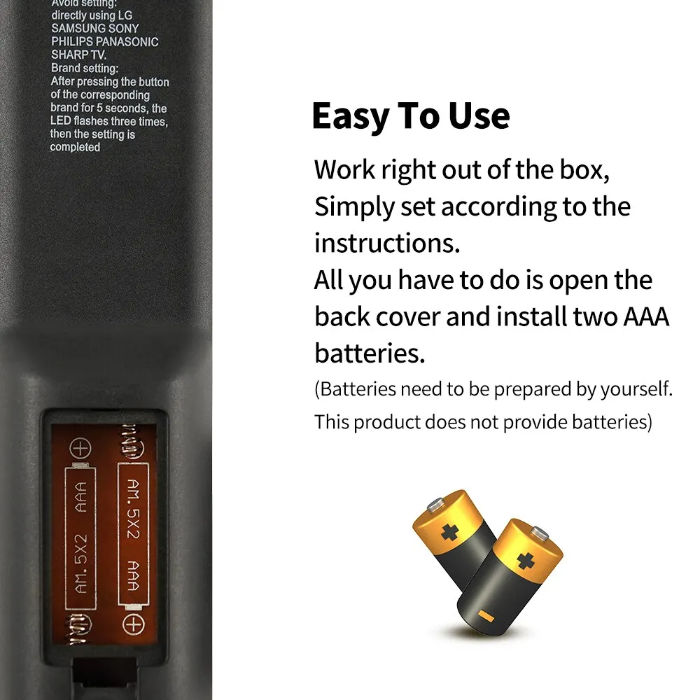 MRSVI 2Pcs Universal Replcement Remote Control RC-G008 With Backlight For Multiple Television Models Universal Infrared TV