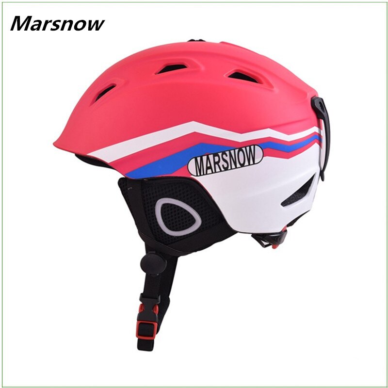 Marsnow Brand Professionele Skihelmen Kinderen Volwassen Mannelijke Dames Skateboard Skiën Beschermende Snowboard Sport Veiligheid Helmen: Rose Red / M for 51 to 55cm