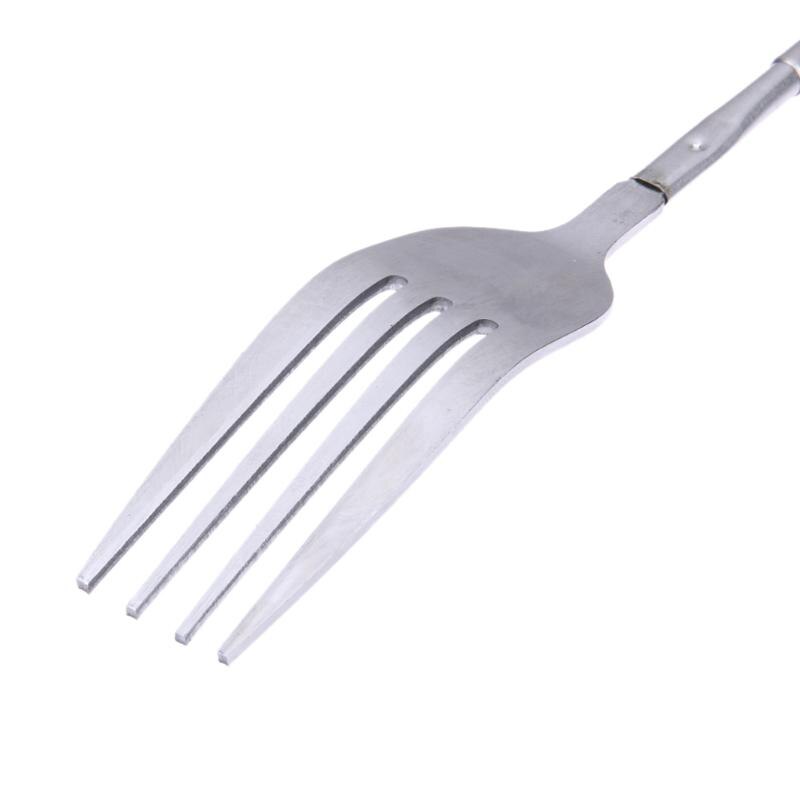 DIY Extendable Dinner Fruit Dessert Long Fork Stainless Steel Telescopic Fork Cutlery Kitchen Gadgets BBQ Accessories