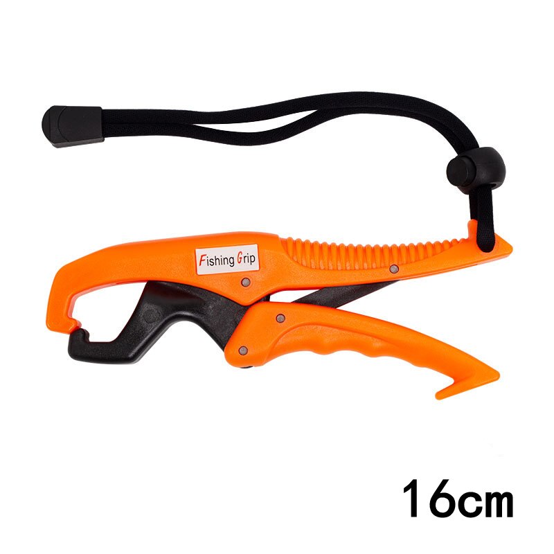 Fish Grabber Plier Controller Fish Grip ABS Grip Tackle Holder Fish Clamp with Adjustable Rope Fishing Tackle Accessories: Orange 16cm