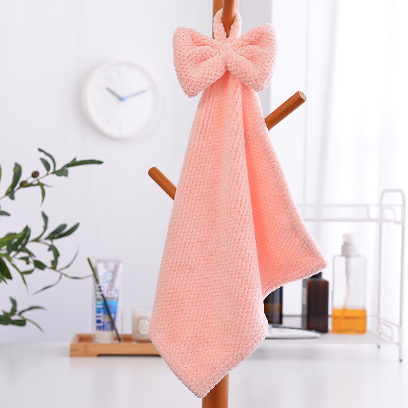 1 Pcs Super Absorbent Wipe Hand Towel Bathroom Portable Quickly Drying Hanging Kitchen Towels Reusable Towelling Rags: Brown