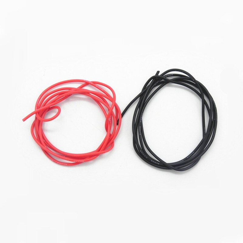 Cable eléctrico estañado AWG de 2 metros, 10/12/14/16 metros, 2 unids/lote, Cables trenzados de cobre Flexible de silicona para RC