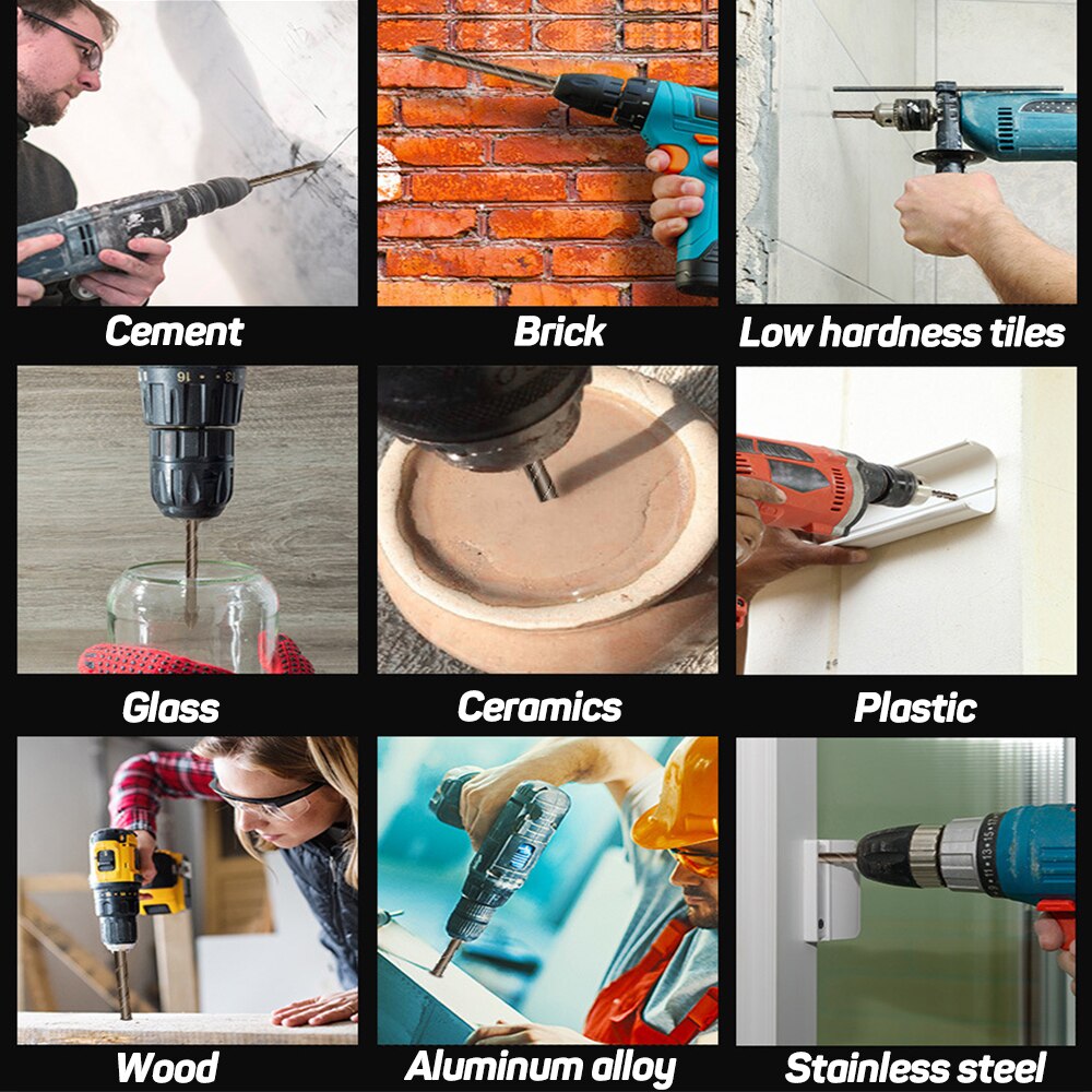 Dizainlife 3/4/5/6/8Mm Cross Hex Tegel Boren Set Keramische Beton gat Opener Harde Legering Driehoek Boor Voor Wandtegels