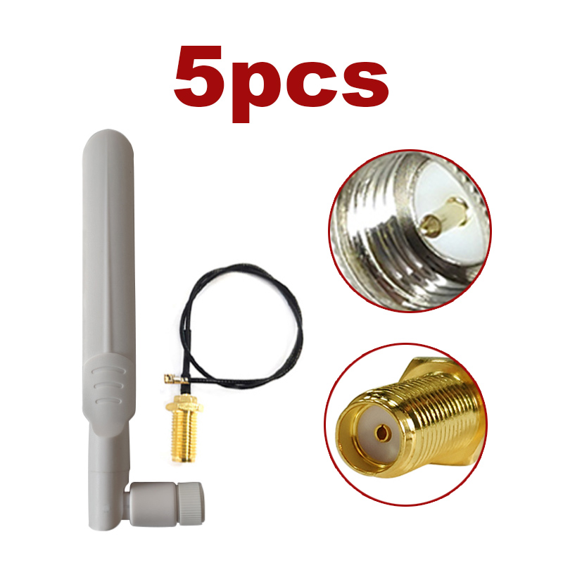 EOTH 2.4g wifi Antenna 8dBi pbx SMA Male Connector 2.4GHz 5.8Ghz Dual Band IOT 2.4 ghz 5.8G Antena rp-sma 21cm Pigtail Cable: Pink