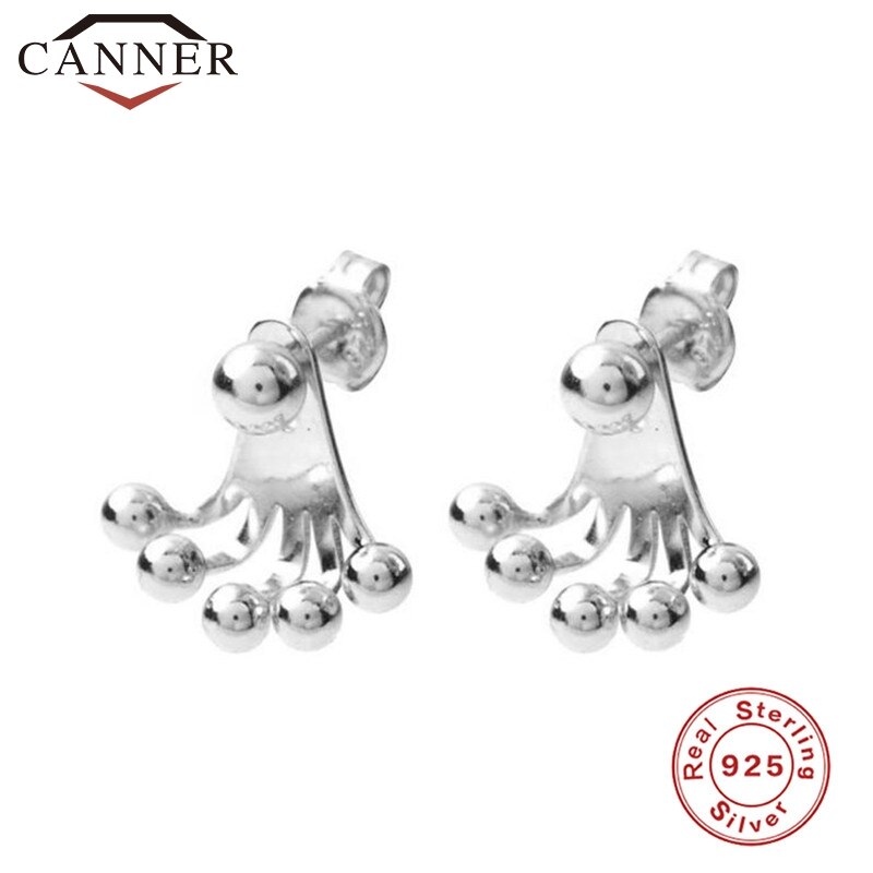 Tendencia Punk Rock gótico esqueleto cráneos y cabezas, pendientes de tuerca para mujer 925, pendientes tipo botón de plata fina, pendientes geométricos: style-1 silver