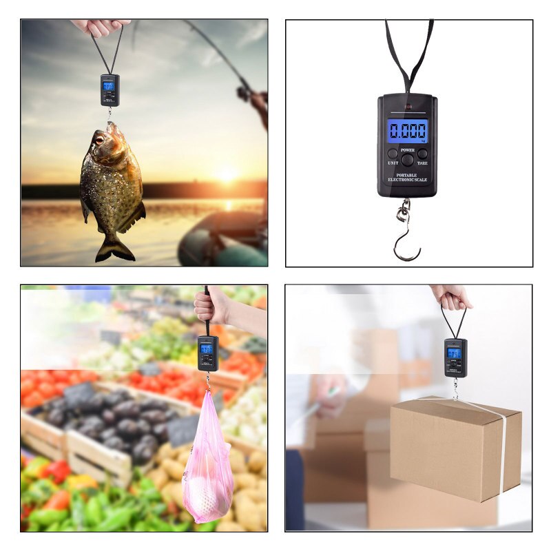 40kg X 5g Mini Digital Fishing Scale for Fishing Luggage Travel Weighting Steelyard Hanging Electronic Hook Fishing Scale