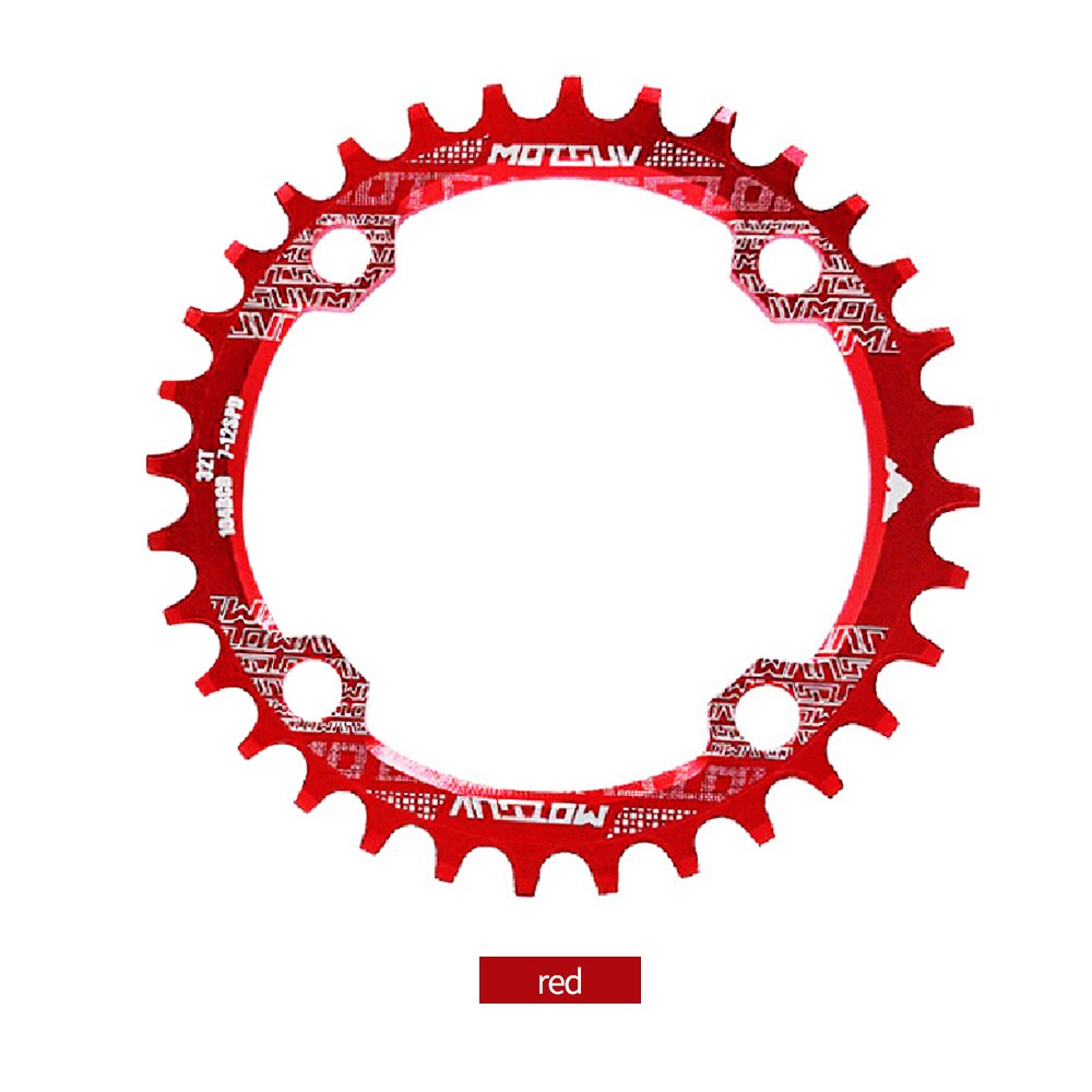 Ronde 104 bcd fietskettingblad 32t 34t 36t mtb kettingblad fietsonderdelen fietsuitrusting 104 bcd fietskettingblad: Rood / 34t