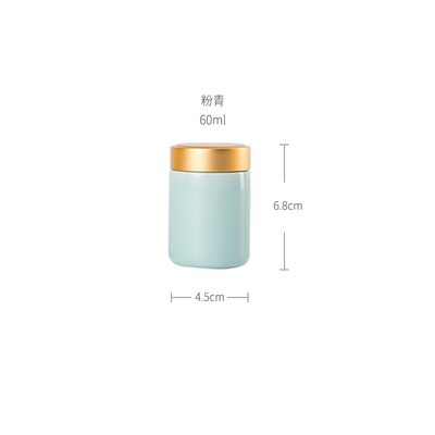 Longquan Celadon Tea Cans Small Portable Mini Tea Box Japanese Style Ceramic Sealed Tea Pot Wooden Lid Tea Set Metal Cover: D