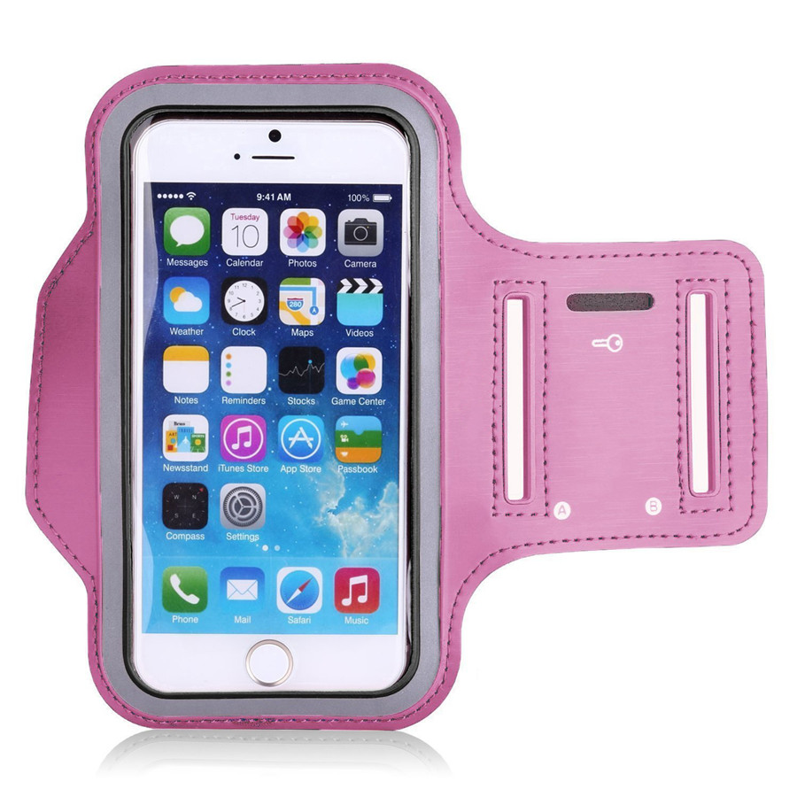 5.5 Inch Universal Outdoor Sport Telefoon Houder Armband Case Voor Xiaomi Gym Running Phone Bag Arm Band Case Voor Huawei p20 Hand: Pink