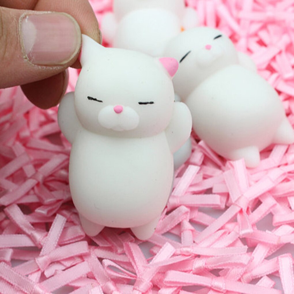 Soft Cute Cat Antistress Decompression Toy Jumbo Slow Rising Fun Stress Squeeze Phone Straps Keychain Toys