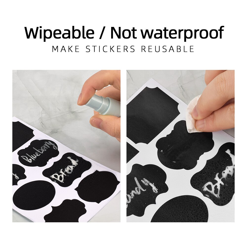 150Pcs Potten Pantry Labels Keuken Spice Stickers Opslag Organisatoren Krijtbord Kruidkruik Label Met Witte Uitwisbare Vloeibare Pen