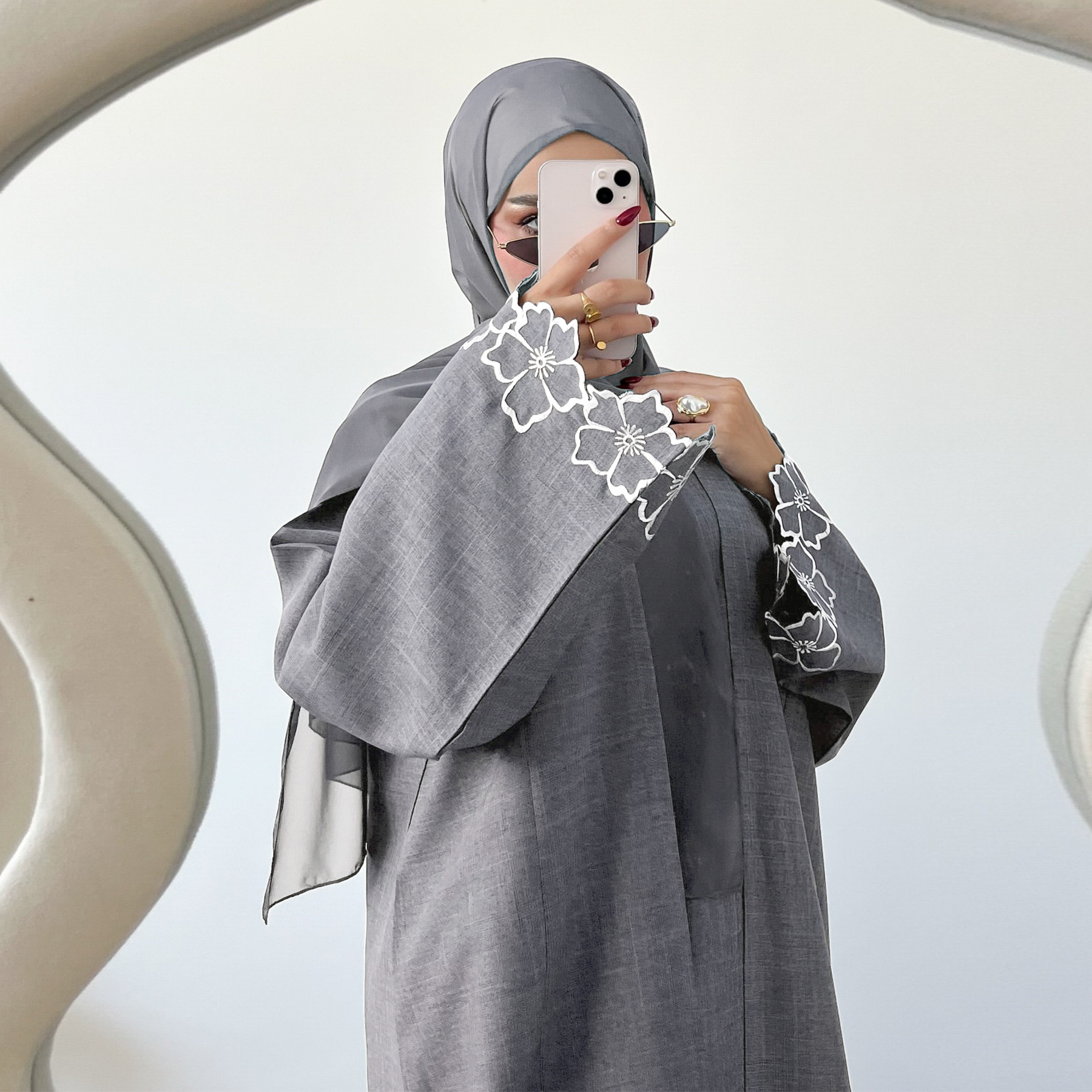 Open Abaya voor Vrouwen Dubai Luxe Borduren Bloem Arabische Kimono Abaya Moslim Jurk Turkije Islamitische Kleding Kaftan Gewaad Ramadan
