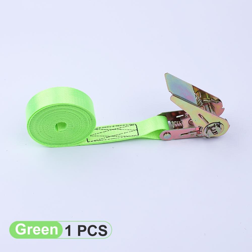3 måler spenne båndbelte lastestropper til motorsykkel med metall spenne slepetau sterk skrallebelte til bagasje bag: Grønn