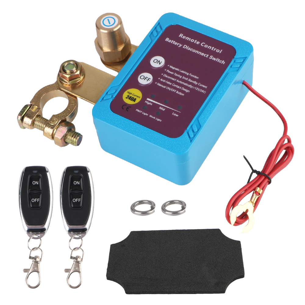 Til automatisk lækagebeskyttelse, 12v 240a automatisk strømafbryder, fjernbetjent batteriafbryder: Default Title