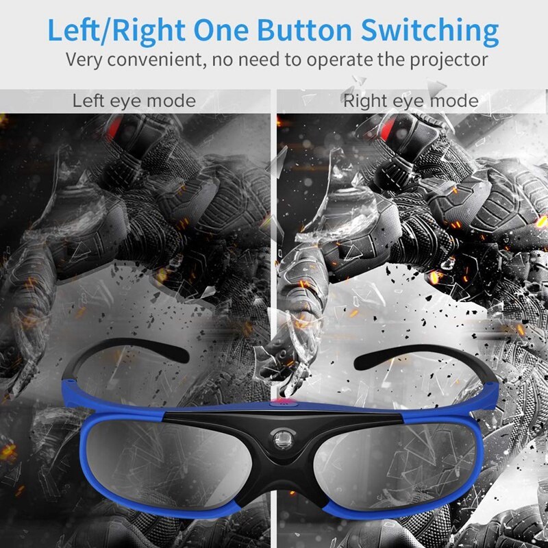 FULL-2Pcs Active Shutter Brillen Dlp-Link 3D Bril Usb Oplaadbare Voor Dlp Link Projectoren Compatibel Met Benq W1070 W700 pr