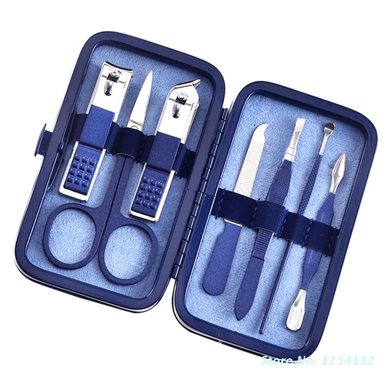Blue Manicure Tools Set Stainless Steel Nail Clipper Kit of Pedicure Paronychia Nippers Trimmer Cutters