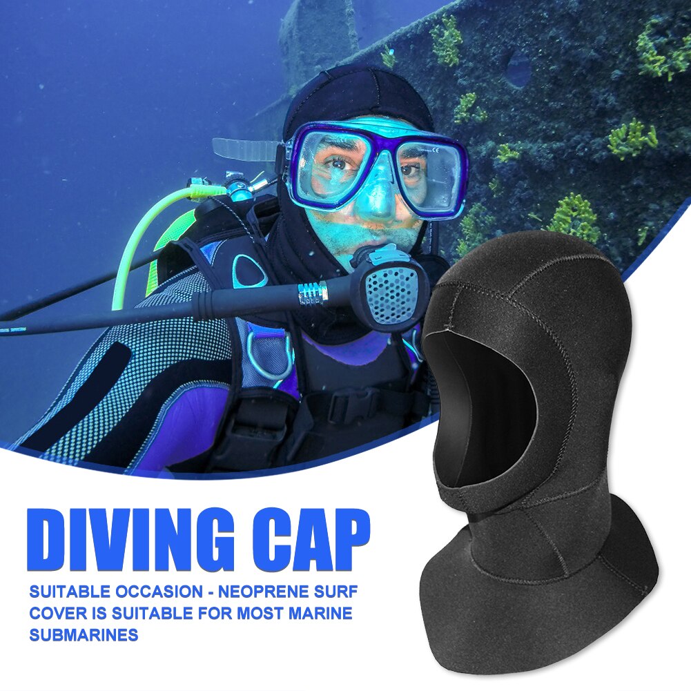 Neoprene Diving Cap Stretch Waterproof Winter Warm Hat Neck Gaiters for Surfing Sailing Water Sports Swimming Headwear Helmet