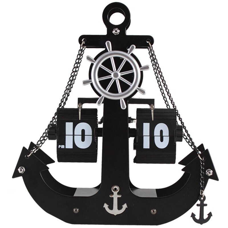 Flip Klok Automatische Metal Gear Zeilen Seat Mechanische Klok Desktop Decoratie Quartz Klok Thuis Tafel Klok Flip Klok: Default Title