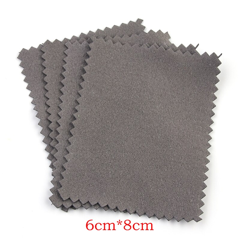 20-50 stücke Polnischen Polieren Tuch Silber Farbe Reinigung Polieren Tuch Weichen, Sauberen Wischen Abwischen Tuch Schmuck Werkzeug Schmuck reinigung: gray 6x8mm 50pcs