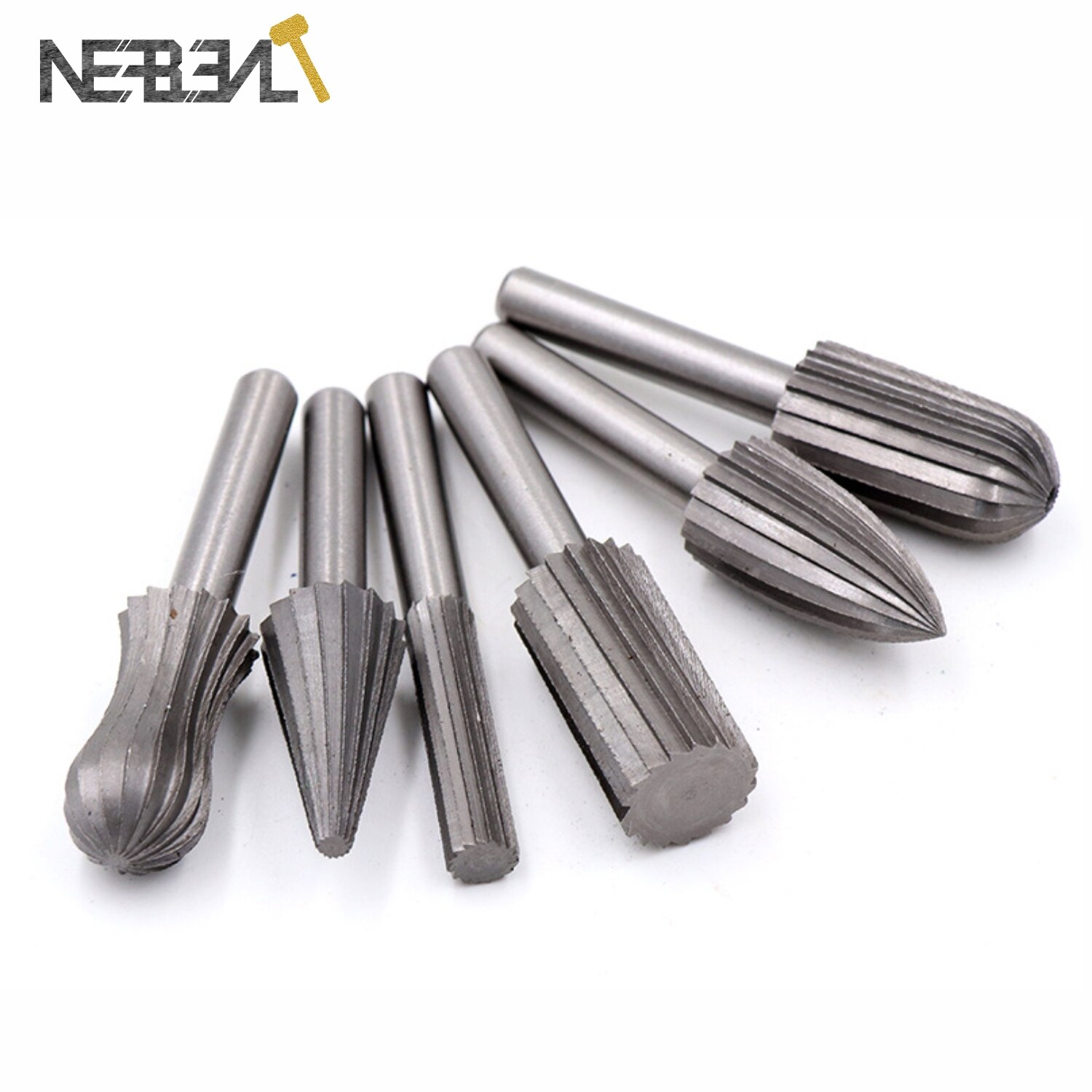 5/6pc Tungsten Carbide Milling Cutter Rotary Tool Burr Double Diamond Cut Rotary Dremel Tools Electric Grinding Metal Engraving