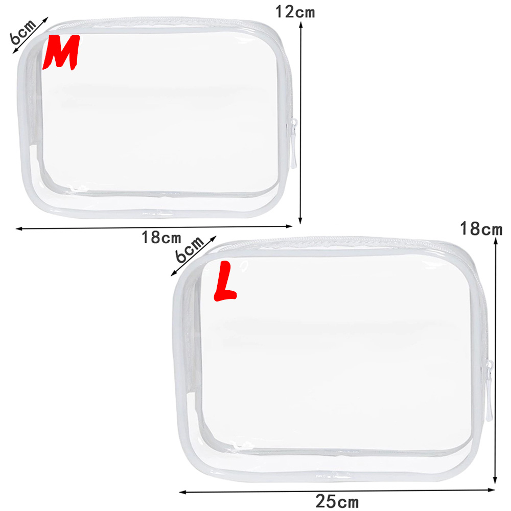 PVC Transparent Waterproof Makeup Bag Small Large Clear Cosmetic Bags Portable Travel Toiletry Wash Organizer Case Storage Pouch: Clear