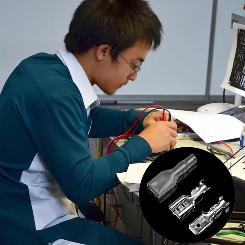 200Pcs/Set Electrical Insulation Pipe Connector Male Female Spade Crimp Terminals Electrical Insulat Sleeve Wire Wrap Connector