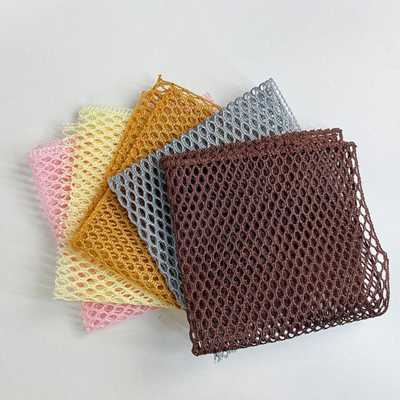 1Pc 30x30cm Microfiber Mesh Wire Dishwashing Cloth Kitchen Degreasing Brush Bowl Scouring Pads Cleaning Tools