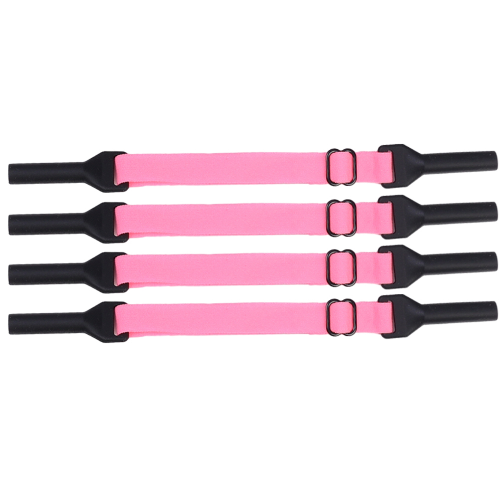 1/4PCs Sports Glasses Rope Adults Adjustable Silicone Eyewear Rope Strap Neck Cord Holder Safety Band Strap Glasses Ropes Chains: Red