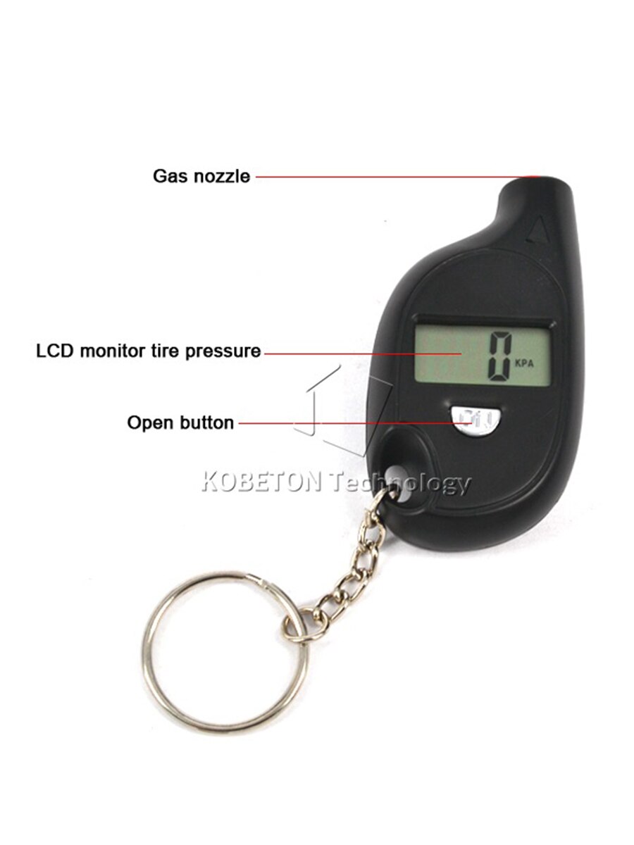 Digital Car Tire Pressure Gauge Blue backlight 4 unit meter air pressure Tester Tool For Auto Car Motorcycle LCD display: Black