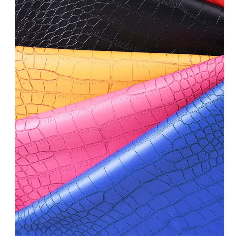 50x138cm 0.8mm Faux PVC leather Fabric Imitation Crocodile Skin Embossed Synthetic PVC Faux Leather for Decoration Sofa Home