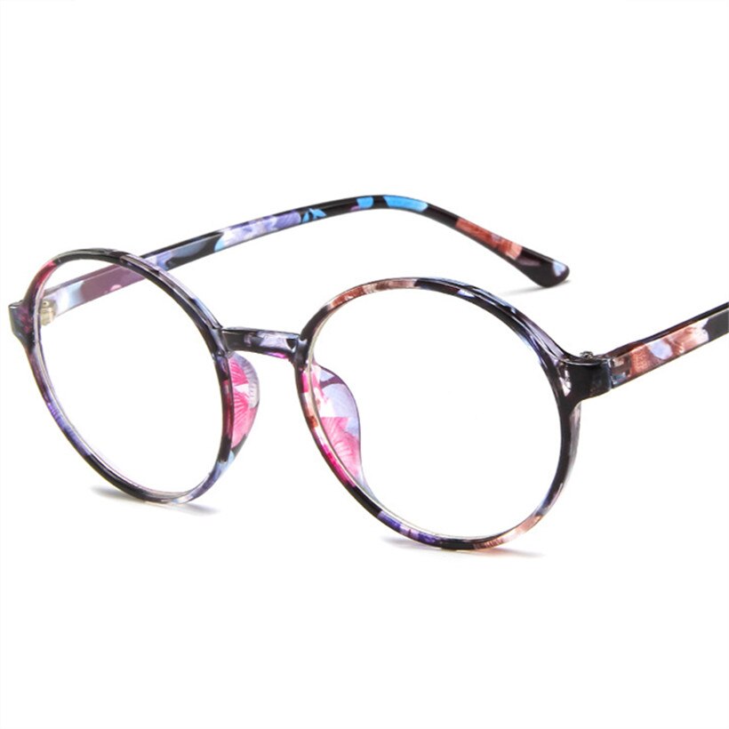 Monturas para gafas redondas Unisex, monturas para gafas redondas, redondas y transparentes,: Blue flower