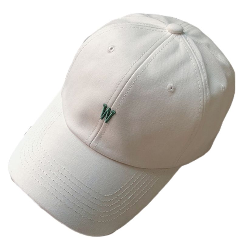 Unisex sommer baseball cap alfabet brev broderi ensfarvet snapback hat: Hvid