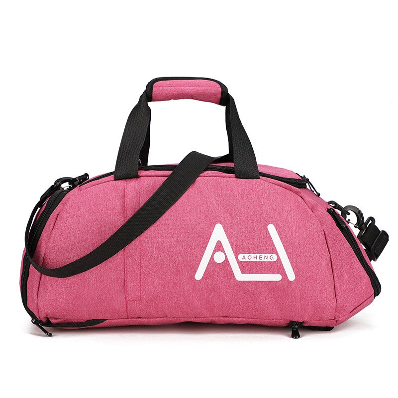 Scione, bolsos multifuncionales de viaje para deportes, bolso cruzado grande para hombre y mujer, Maleta de lona, mochila informal a la con zapatos para exteriores: Rose Red