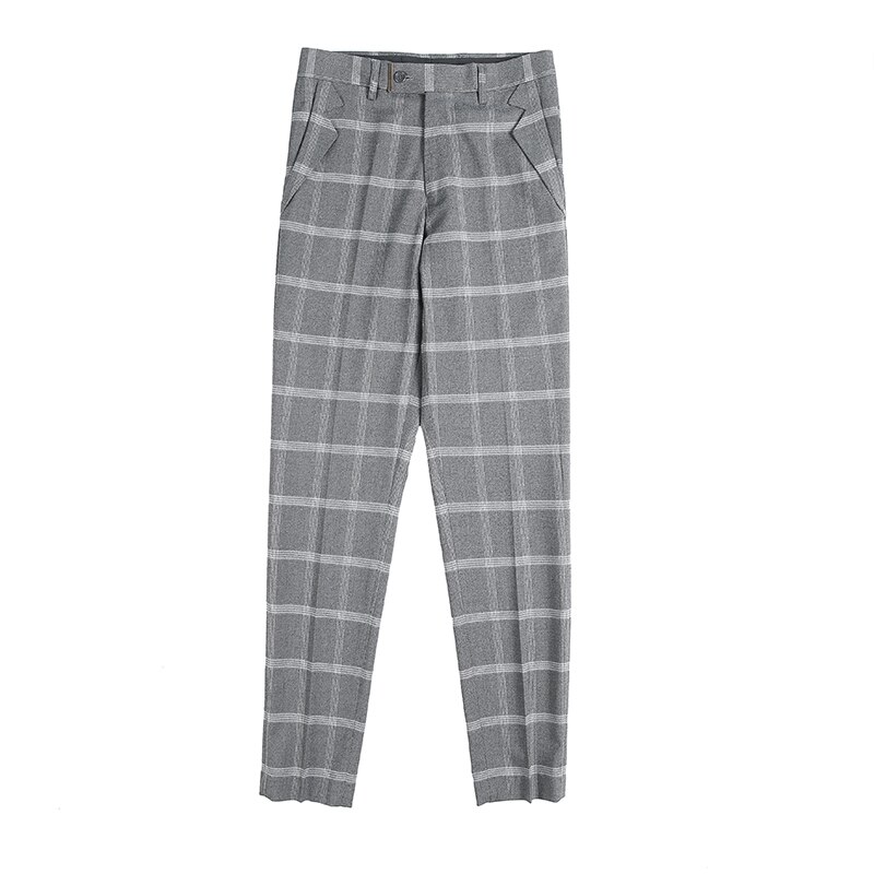 affaires décontracté Slim Fit Plaid pantalon hommes robe automne Slim Fit tout Match droit bureau pantalon vêtements de cérémonie