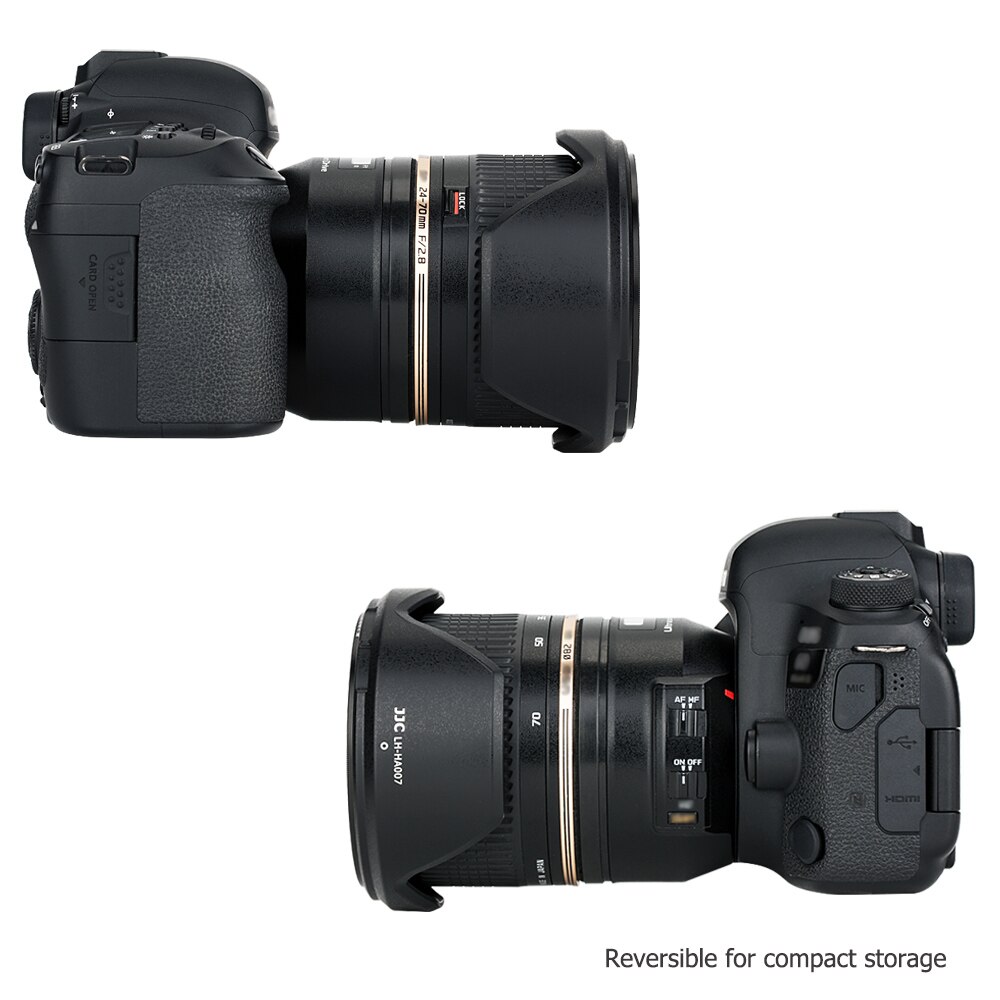 JJC-parasol Reversible para Tamron SP 24-70mm f/2,8 Di VC USD A007, Protector de pantalla de lente, sustituye a Tamron HA007