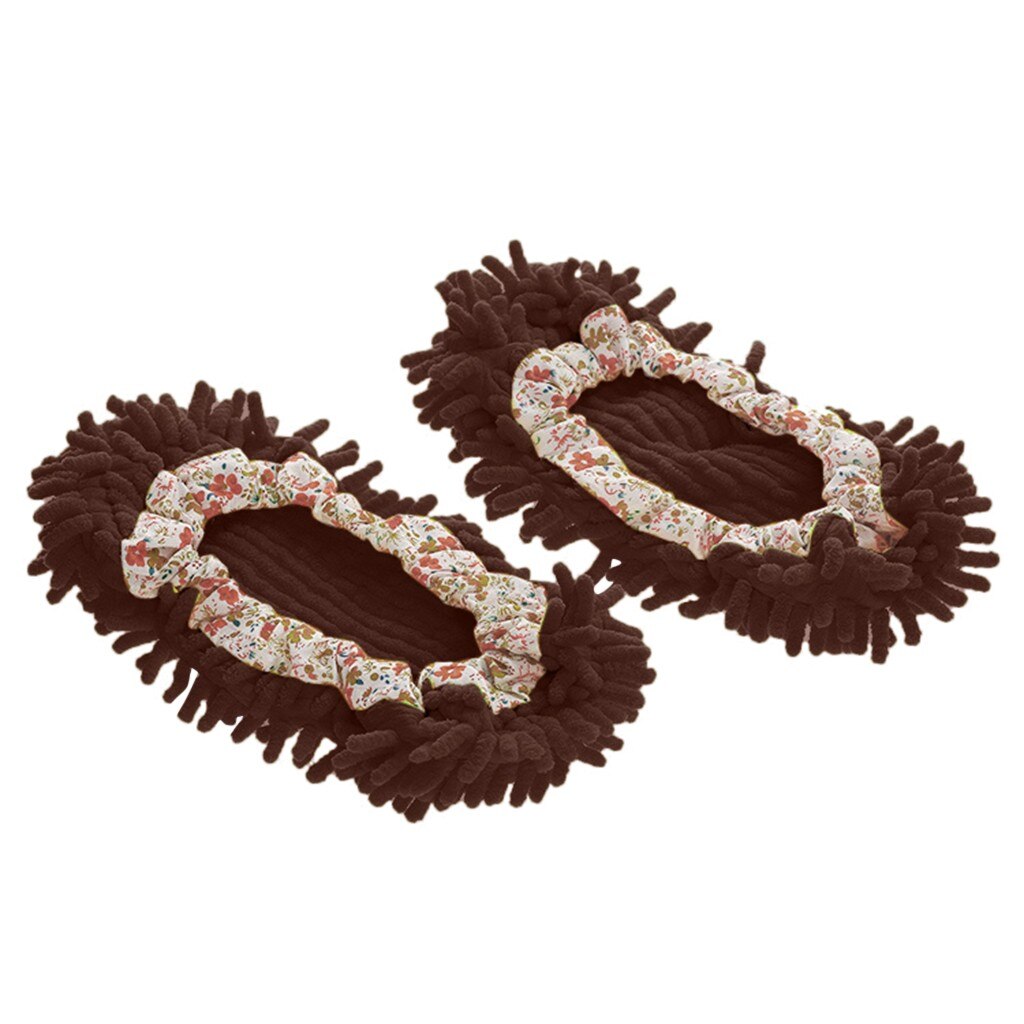 Convenient Dust Mop Slipper Floor Cleaner Lazy Dusting Cleaning Foot Shoes Cover Accessories Cleaning Tools Cleaning Foot R1: Coffee