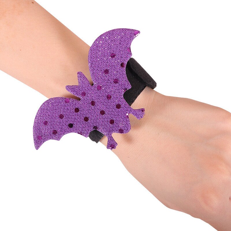 1 pièces Halloween chauve-souris citrouille araignée blanc fantôme noir fantôme tête de crâne Snap anneau Bracelet fantôme Festival fête décoration: 12