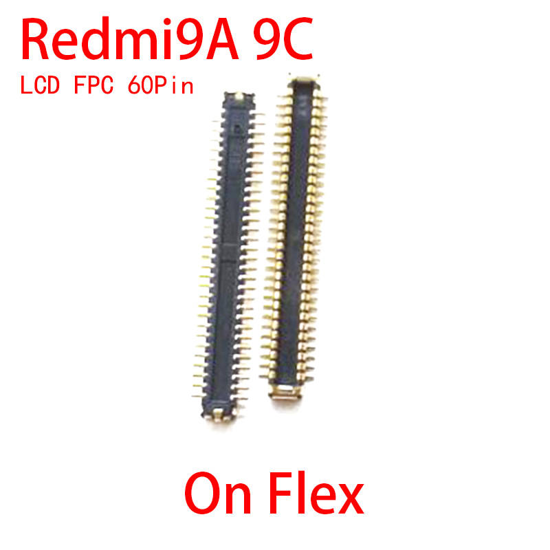 2Stck 40Stift LCD Anzeige Bildschirm FPC Verbinder ein Bord Für Xiaomi Redmi 9A 9 9C USB Ladegerät Ladung Hafen auf biegen Kabel 30 60 Stift: 60P 9A 9C LCD biegen