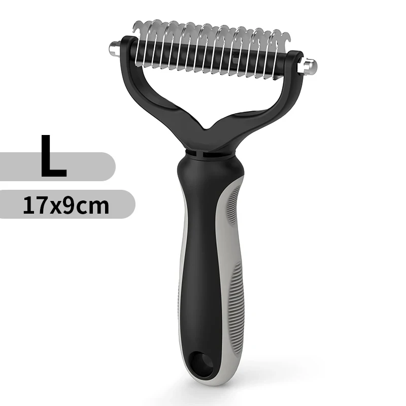 Kat Ontharing Kam Hond Ontharing Borstel Roestvrij Staal Dubbelzijdig Huisdier Verzorgingsborstel Verwijderen Klitten Kat Accessoires: Black