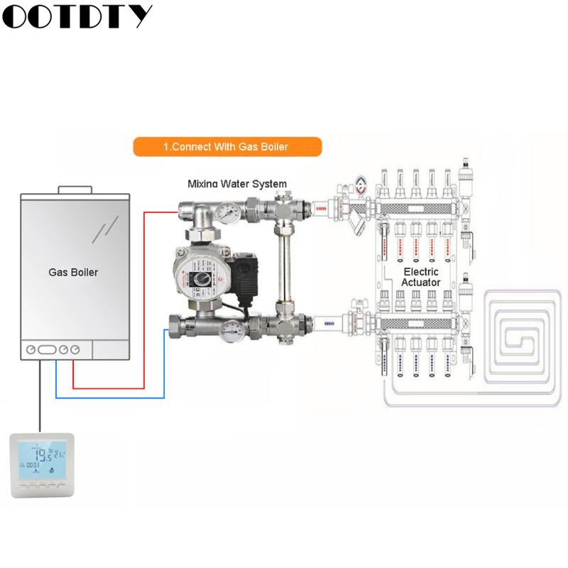 Gas Boiler Heating Temperature Controller Programmable Thermostat Wall Mounted